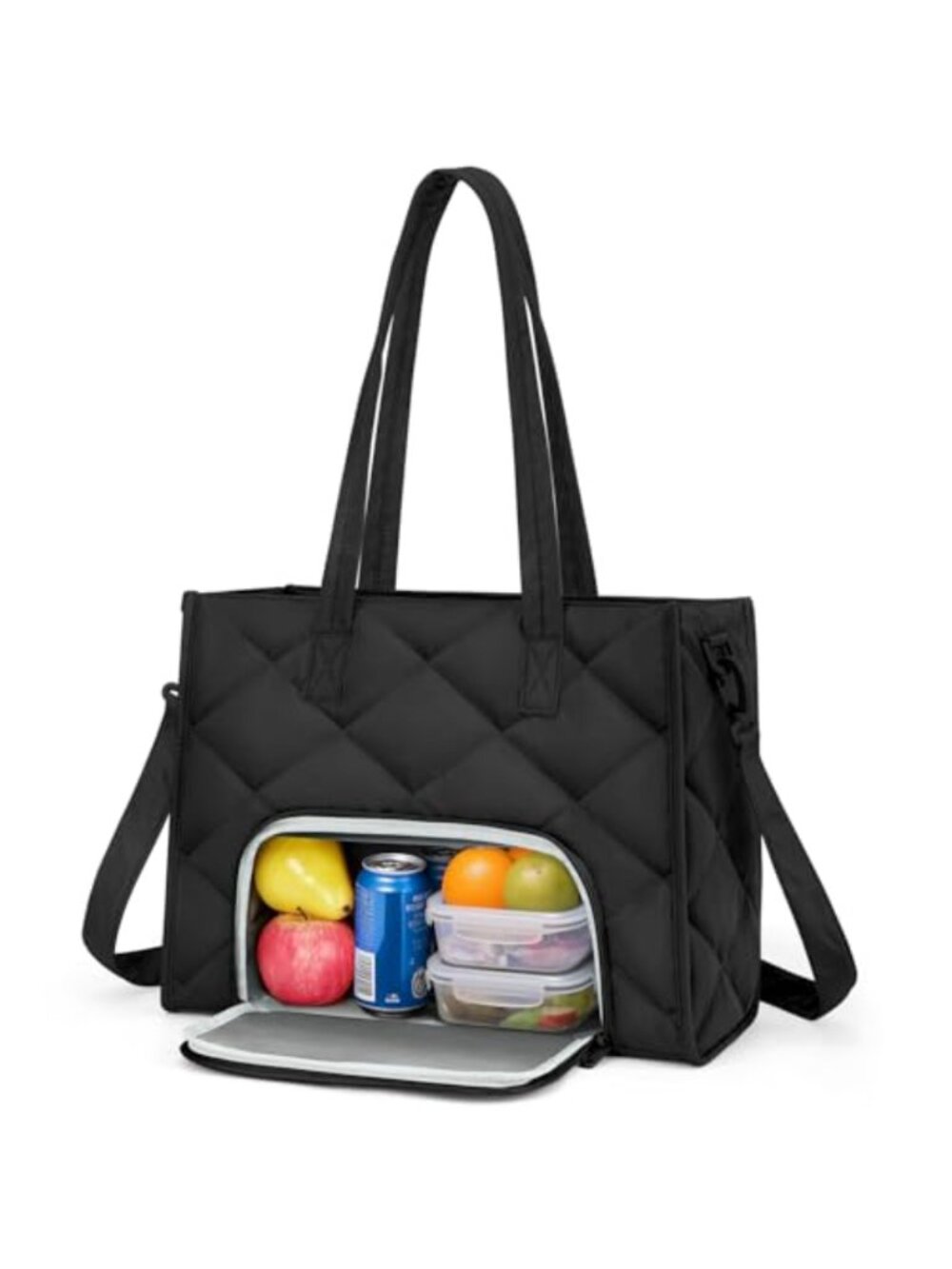 Insulated Laptop Lunch Tote 2-in-1 Work Bag 15.6 Inch Puffer